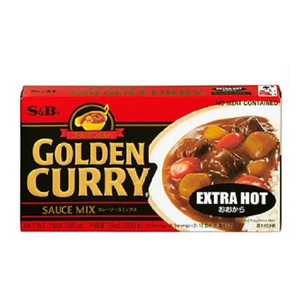 S&B Golden Curry Sauce Mix Extra Hot 220g Japanese Curry