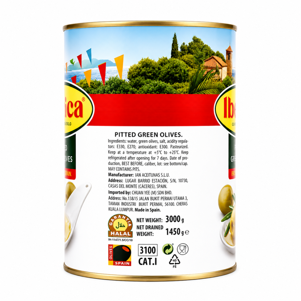 Iberica Pitted Green Olives 3kg 3